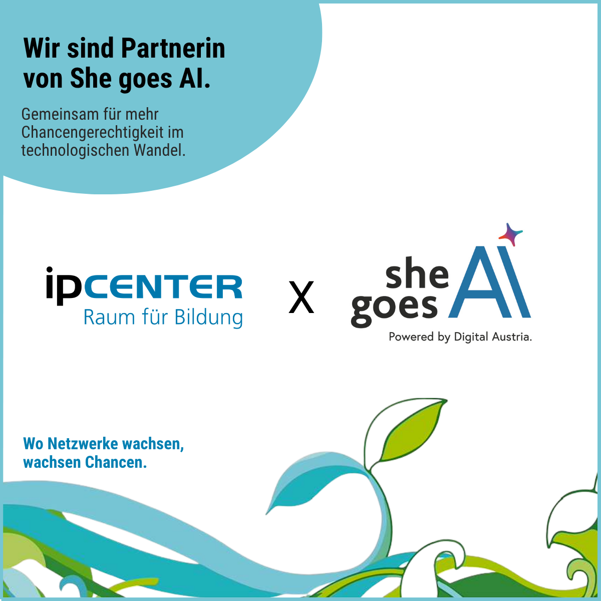 Partnerschaft mit shegoesAI - ipcenter
