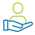 Wertschaetzung_ipcenter Icon mit Hand und Person