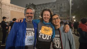 Christoph, Moni und Isa nach dem Lauf