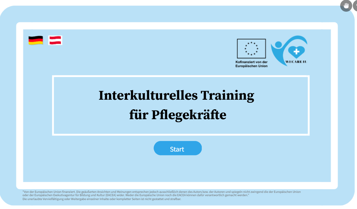 Screenshot der Integrationsplattform von WeCare4U