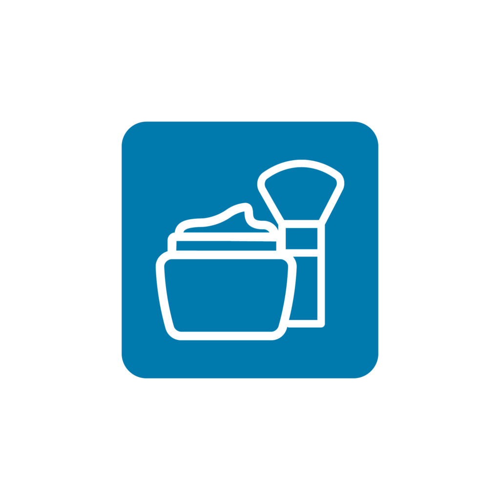 Logo der FIA Kosmetik und Fusspflege, ein Icon das einen Cremetiegel und einen Pinsel zeigt