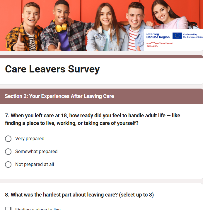 Screenshot der Skills4Life-Umfrage